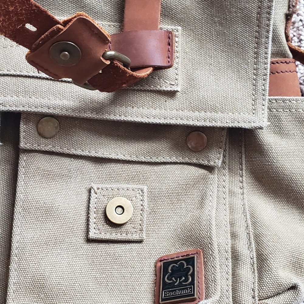 S.C.Cotton Messenger Shoulder Bag Canvas Sechunk - Picture 3 of 13